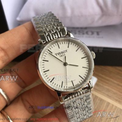 Perfect Replica Tissot T-Classic Everytime White Dial 28 MM Quartz Watch T109.610.11.031 